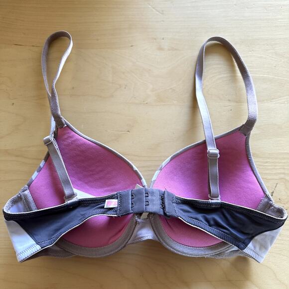 PINK Victoria's Secret Wear Everywhere Push Up Bra Logo Adjustable Beige 32B - Picture 5 of 5